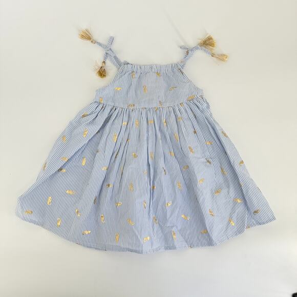 Tommy Bahama Baby Dress Sz 18M Blue Gold Seahorse Striped Sundress NWT - Picture 1 of 7